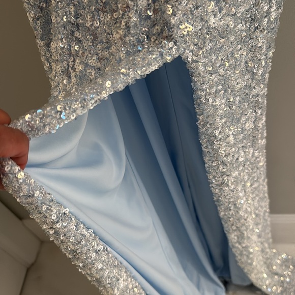 New NWT Betsy and Adam Sequence Dress Light Blue Size 8 - Picture 9 of 11